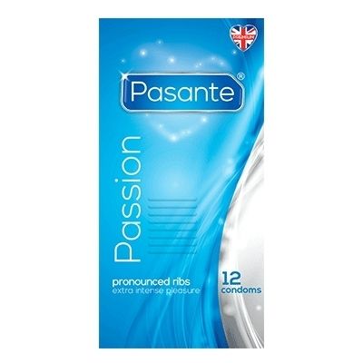 Prążkowane prezerwatywy lateksowe Pasante Passion 12 szt