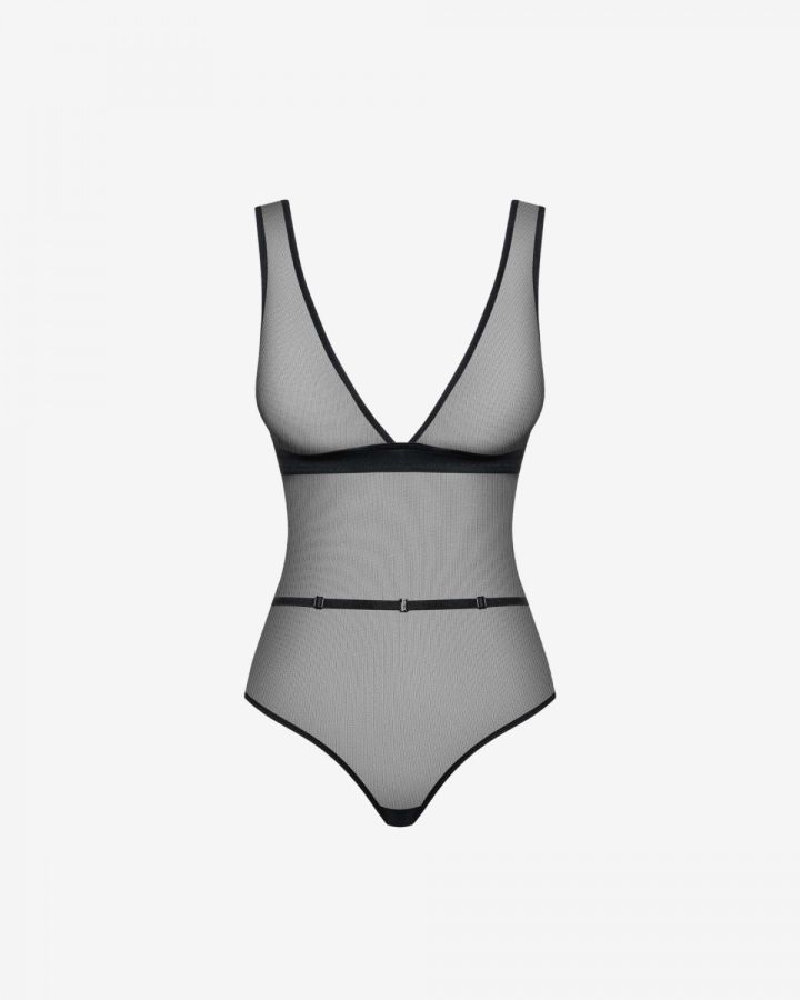 Prześwitujące body z głębokim dekoltem Promees Natalie 