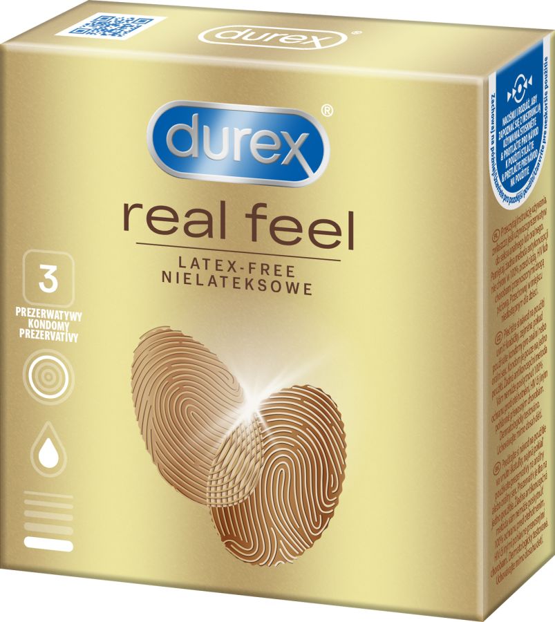 Prezerwatywy nielateksowe dla naturalnych doznań Durex Real Feel 3 szt