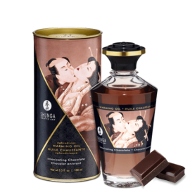 Jadalny olejek rozgrzewający do miejsc intymnych o smaku czekoladowym Shunga Aphrodisiac Warming Oil Intoxicating Chocolate 100ml