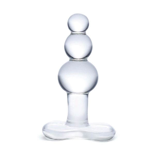 Szklana koralikowa zatyczka Glas Beaded Glass Butt Plug With Tapered Base