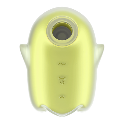 Satisfyer Glowing Ghost - świecący w ciemności podwójny wibrator pulsacyjny - żółty