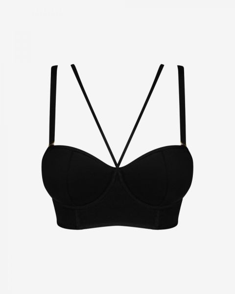 Usztywniony biustonosz ze zmysłowymi paseczkami Promees Nora 