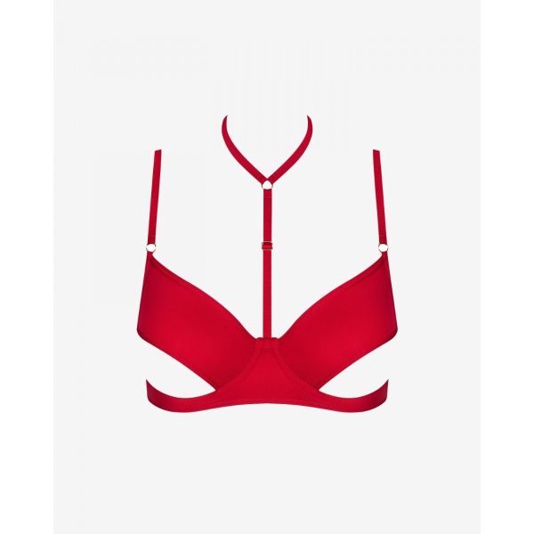 Czerwony biustonosz z chokerem Promees Juliana Red 