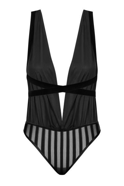 Koronkowe body Noir Handmade Petitenoir Tulle Body Ouvert
