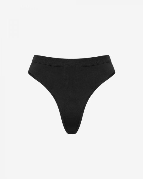 Czarne stringi z wysokim stanem Promees Hannah 