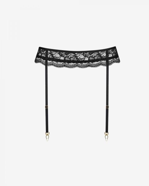 Koronkowy pas do pończoch Promees Gisele Garter Belt Black 