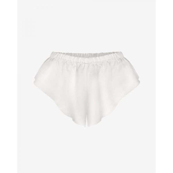 Białe satynowe spodenki Promees Scarlett Shorts ecru