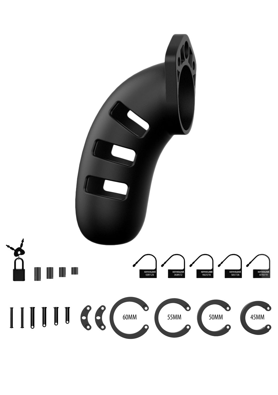 Miękki silikonowy pas cnoty ManCage Chastity Model 21 Silicone Cock Cage Black