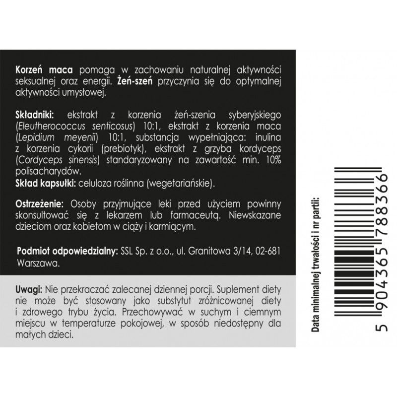 Tabletki wzmacniające męskie libido Panaseus Libido ♂ 50 kapsułek