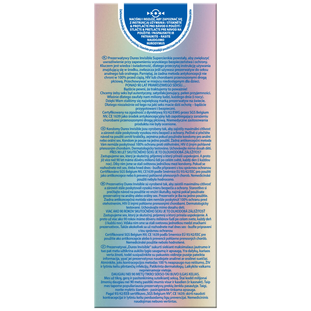 Prezerwatywy lateksowe supercienkie Durex Invisible 16 szt.