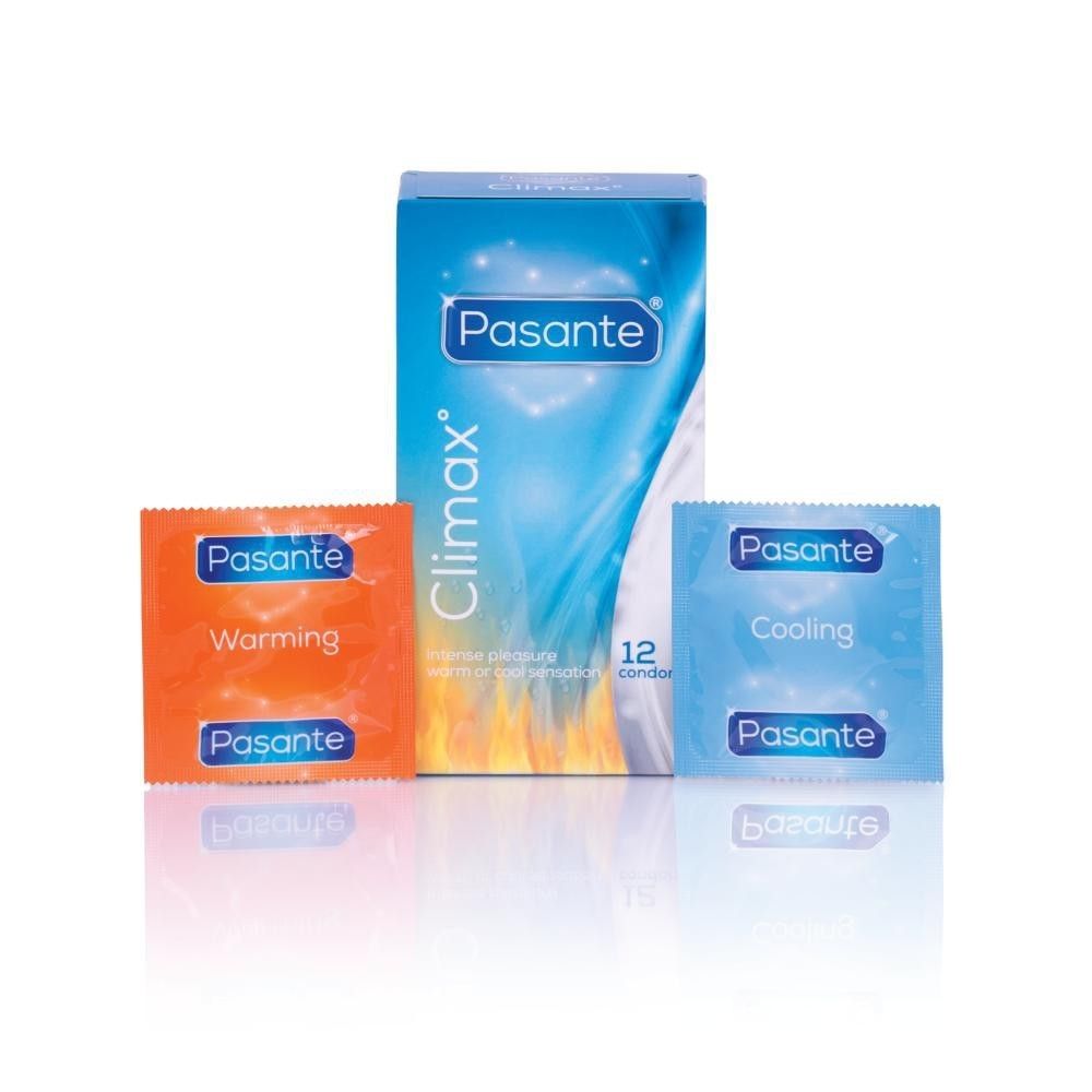 Prezerwatywy lateksowe chłodzące i rozgrzewające Pasante Climax 12 szt.