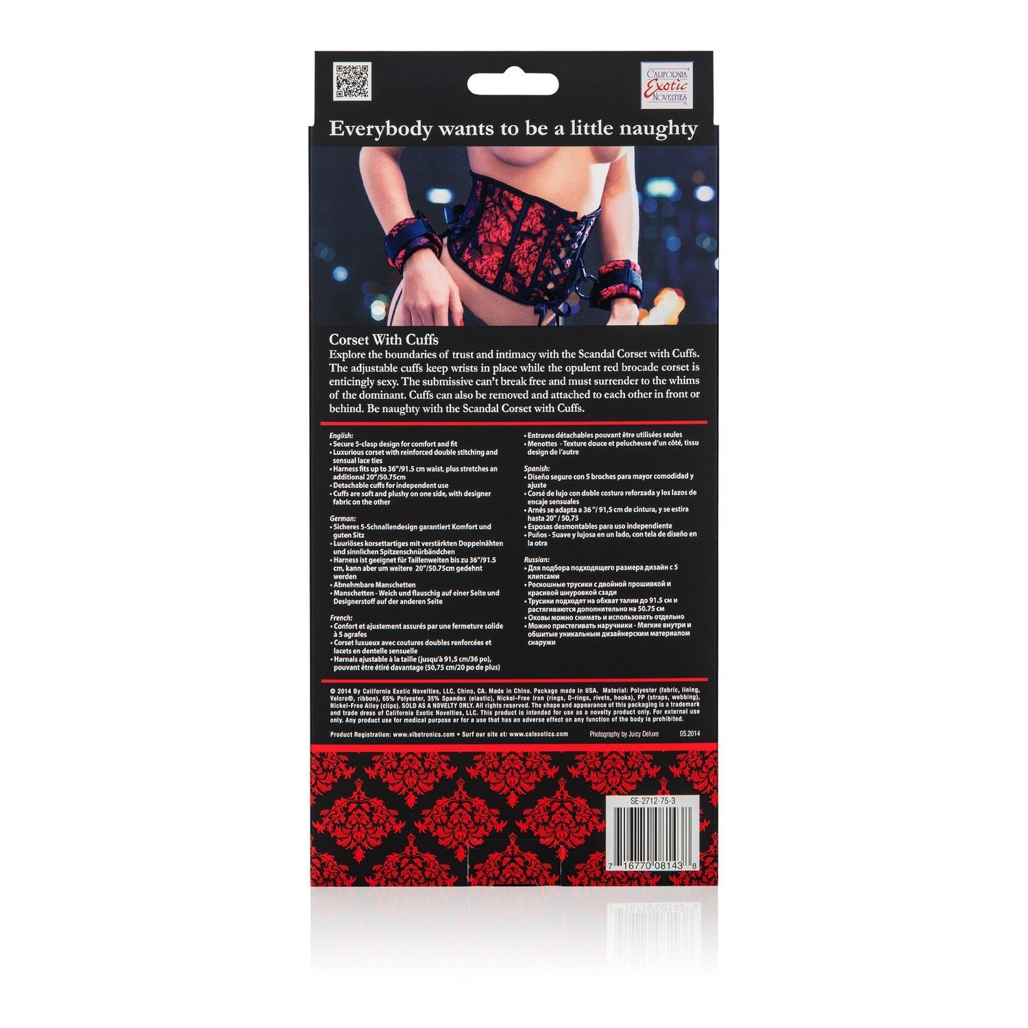 Gorset z kajdankami Scandal Corset with Cuffs