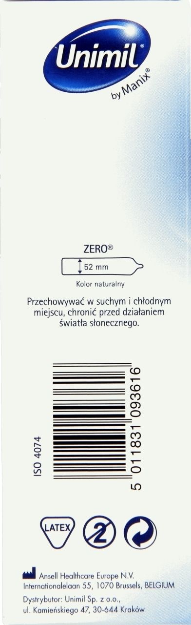 Unimil Zero prezerwatywy lateksowe 10 sztuk