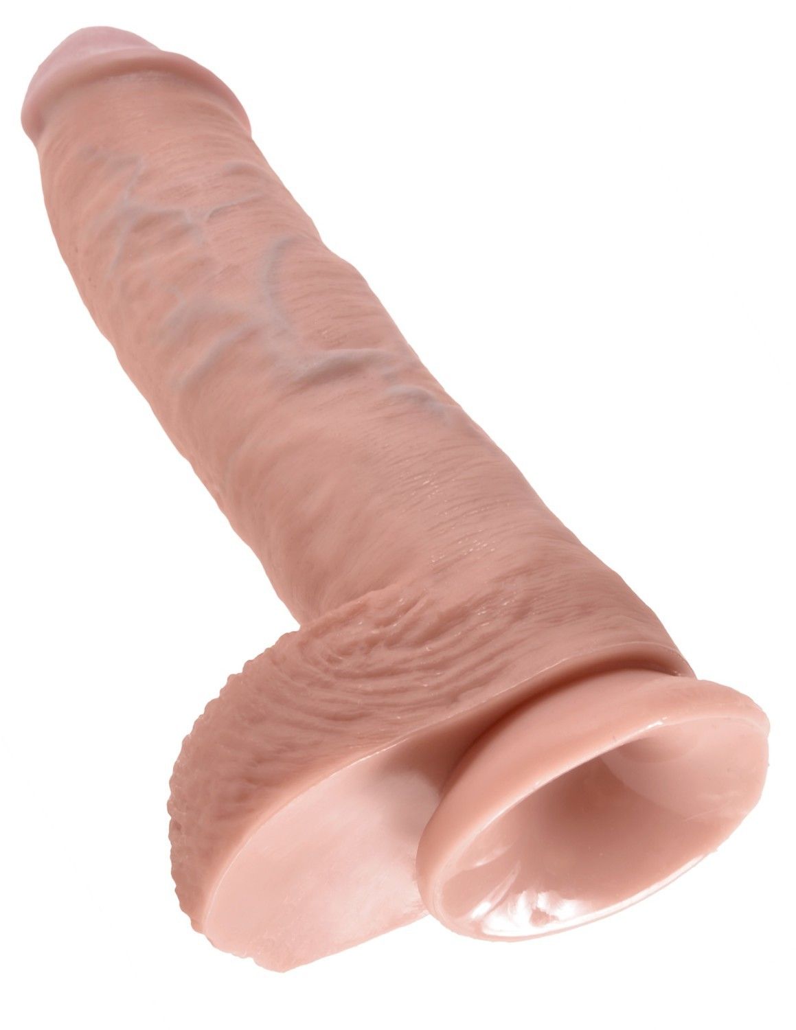 King Cock 10' Cock with Balls Flesh dildo z jądrami cieliste 25 cm