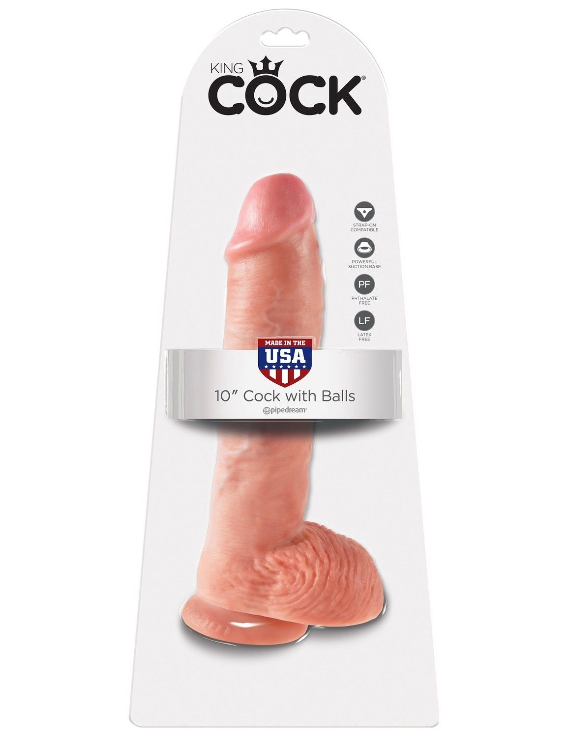 King Cock 10' Cock with Balls Flesh dildo z jądrami cieliste 25 cm