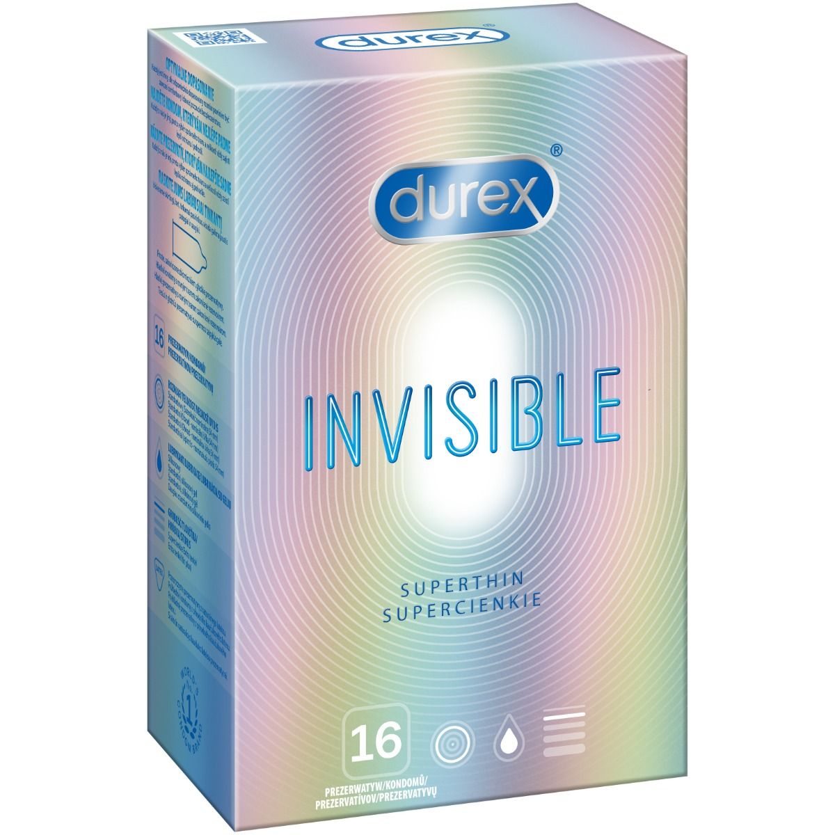 Prezerwatywy lateksowe supercienkie Durex Invisible 16 szt.