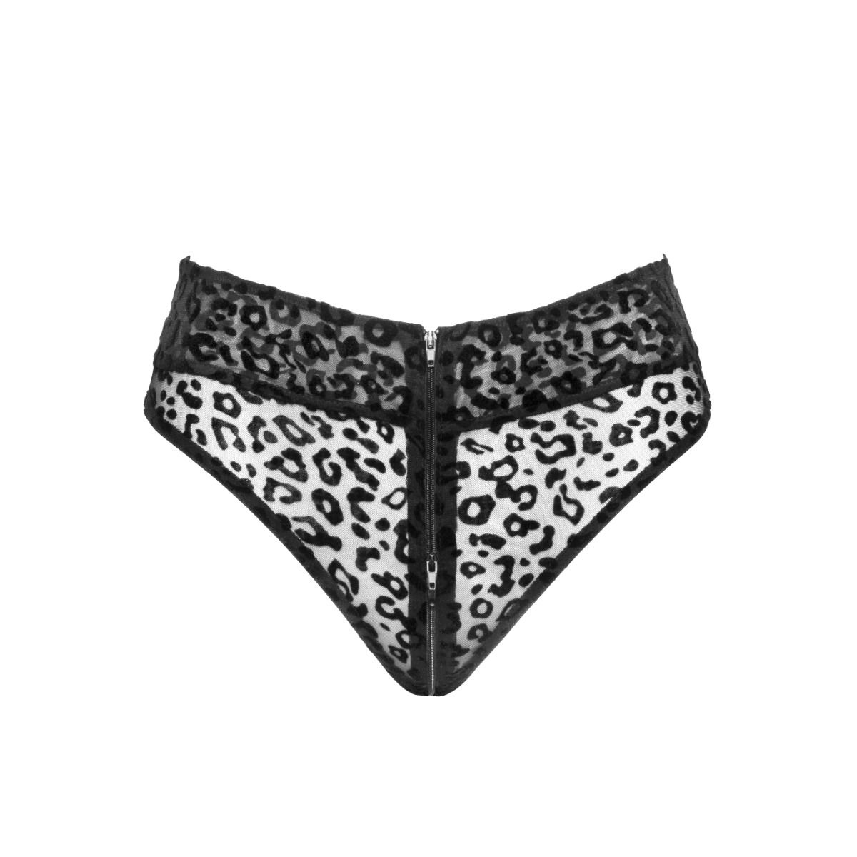 Centkowane figi z 3-kierunkowym zamkiem Noir Handmade F290 Panties of leopard