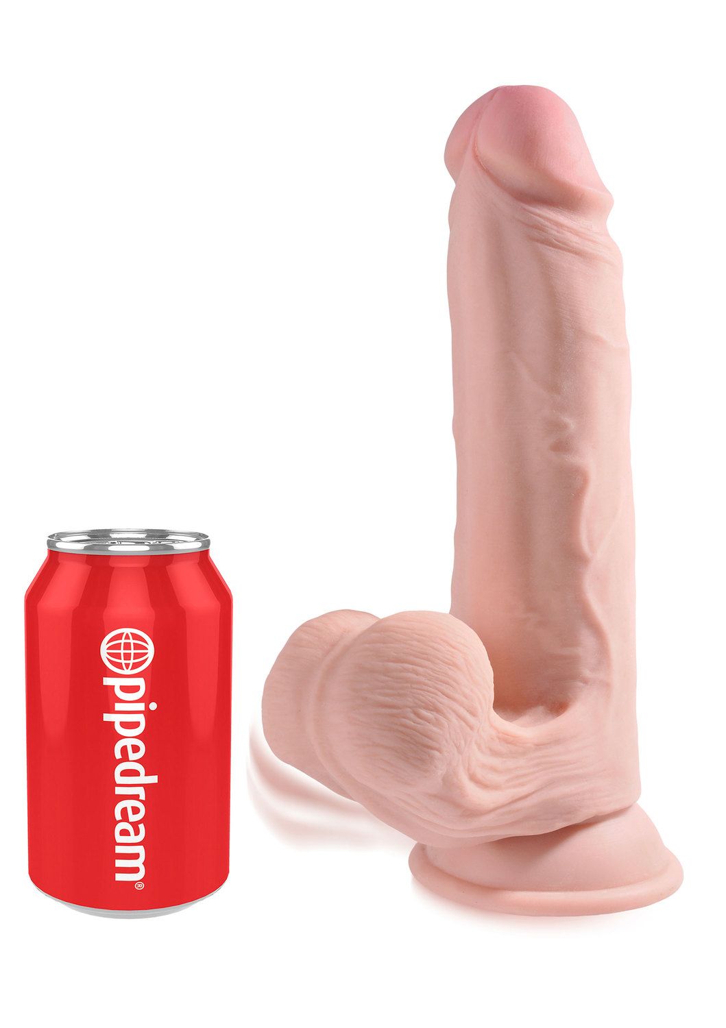 Dildo z przyssawką King Cock 3D Cock Swinging Balls 9 Inch