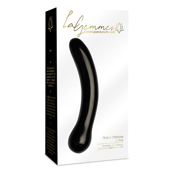 Dildo do punktu G z czarnego obsydianu La Gemmes G Curve Black Obsidian