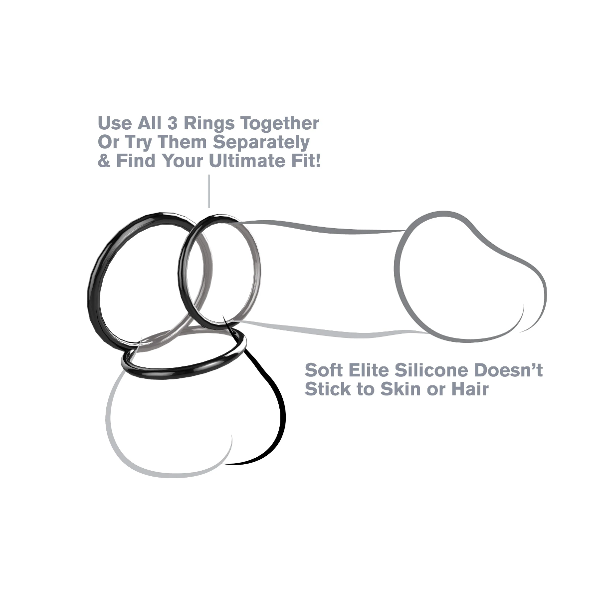 3 silikonowe pierścienie Pipedream Fantasy C-Ringz Silicone3-Ring Stamina Set