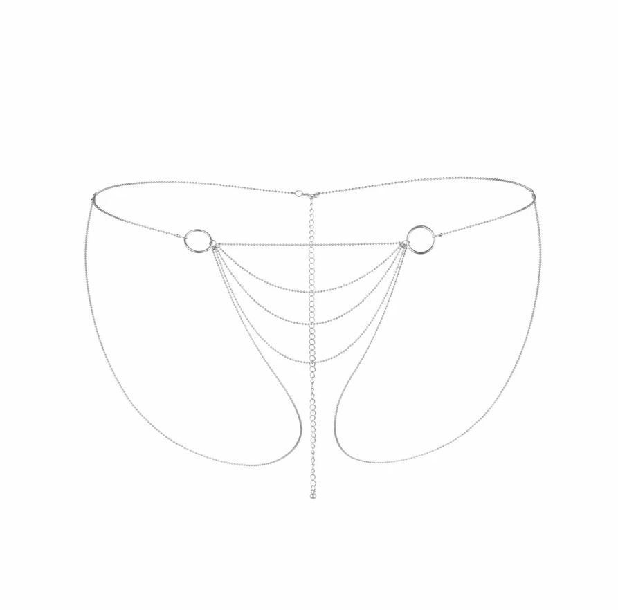 Srebrny łańcuszek na biodra Bijoux Indiscrets Magnifique Bikini Chain Silver